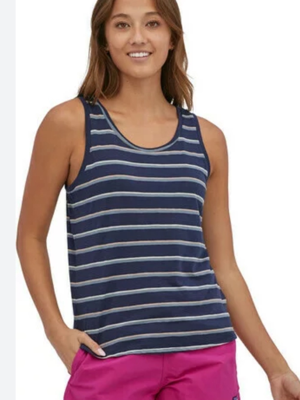 Patagonia Mainstay Striped Tank Size Large Sunny Sunset Stripe
